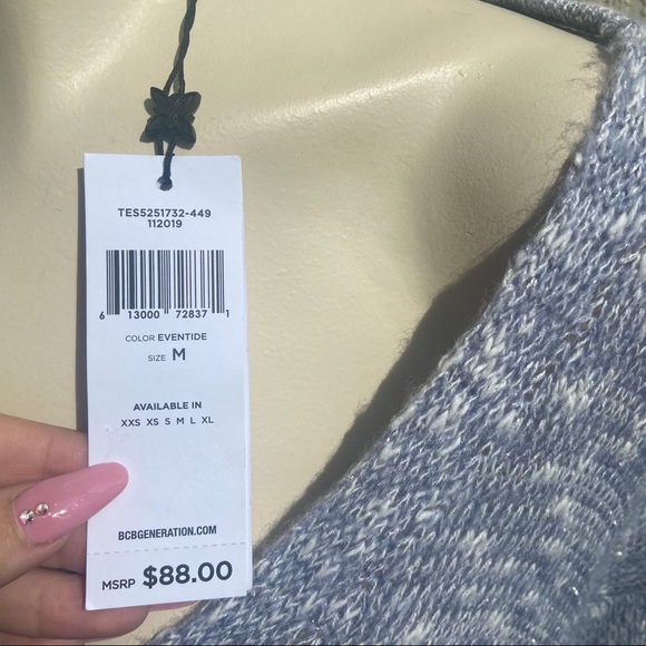 BCBG blue and white knit sweater - Picture 4 of 5